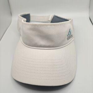 White and Blue Adidas Visor - 100% Cotton - Adjustable Strap - RN#90288